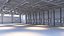 Detaillierter Hangar und Lager mit Innenausstattung