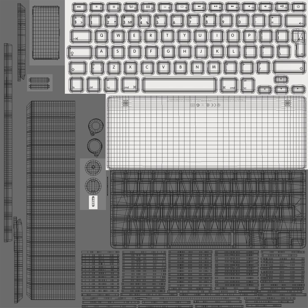 3d model apple wireless keyboard modeled