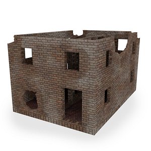 damaged building 3D model