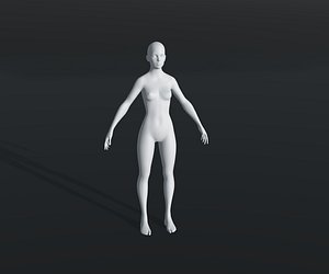 Female Body Base Mesh 28 Animations 3D Model 20k Polygons