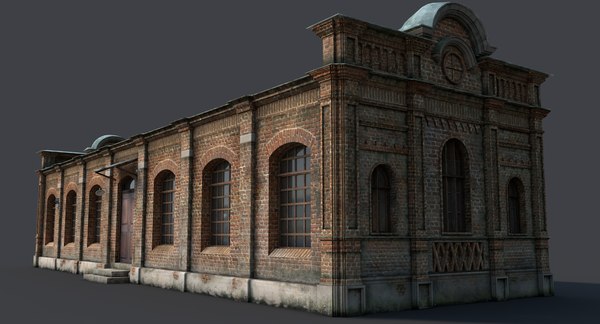 3d model abandoned house old warehouse