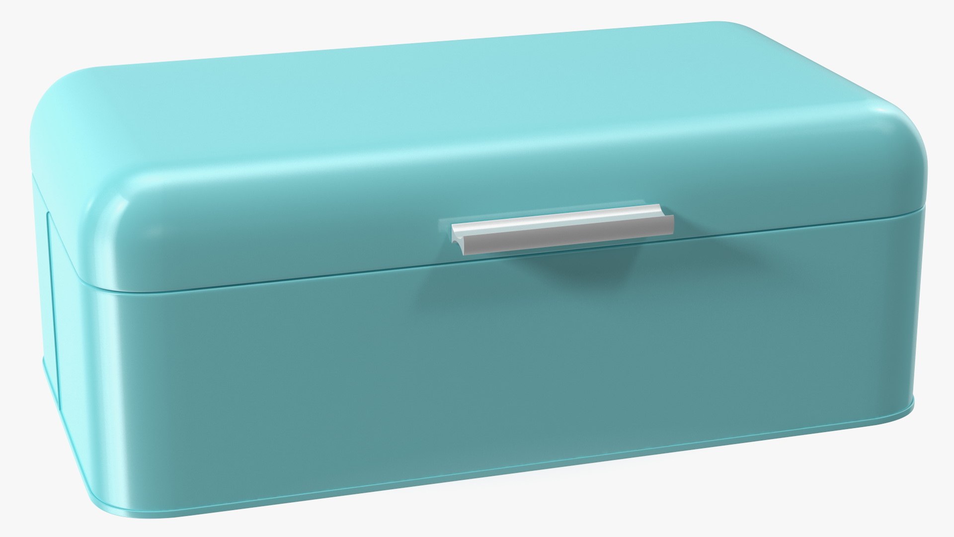 Metal Bread Bin Blue Clean 3D model preview