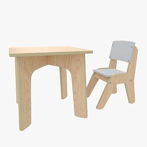 Kid Wooden Chair and Table model