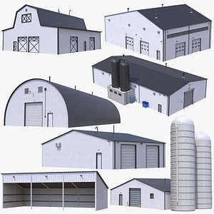3D 7 PBR Farm Buildings Collection