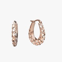 Geometric Lattice Hoop Earrings Modern RoseGold Jewelry 3D Model