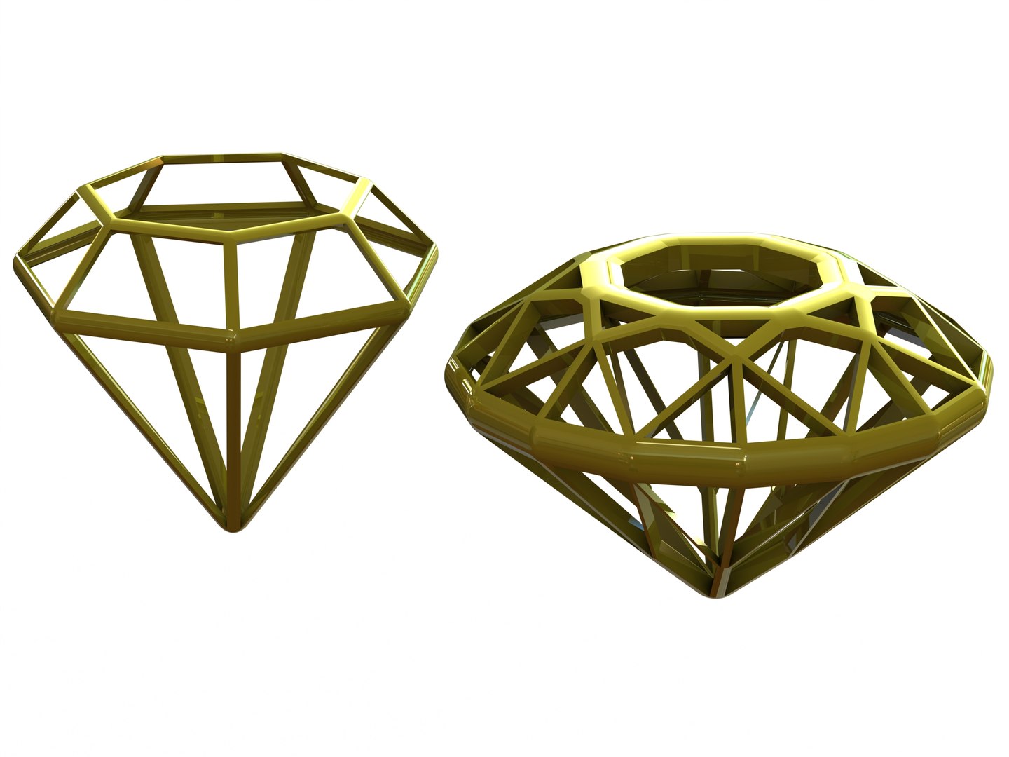 3D Wireframe Diamond Gem - TurboSquid 2162784