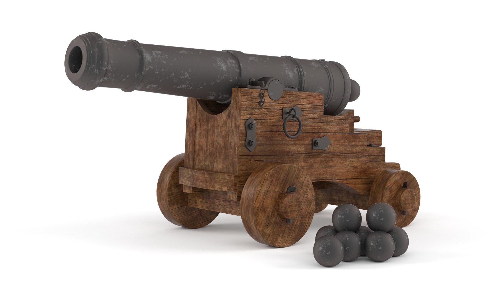 Old Cannon 3D - TurboSquid 2075289