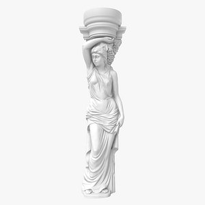 3D Pillar Statue02 3D Model model