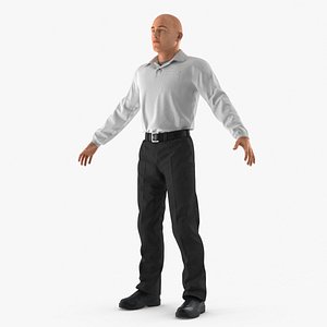 Man Wearing Casual Clothes Standing Pose 3D
