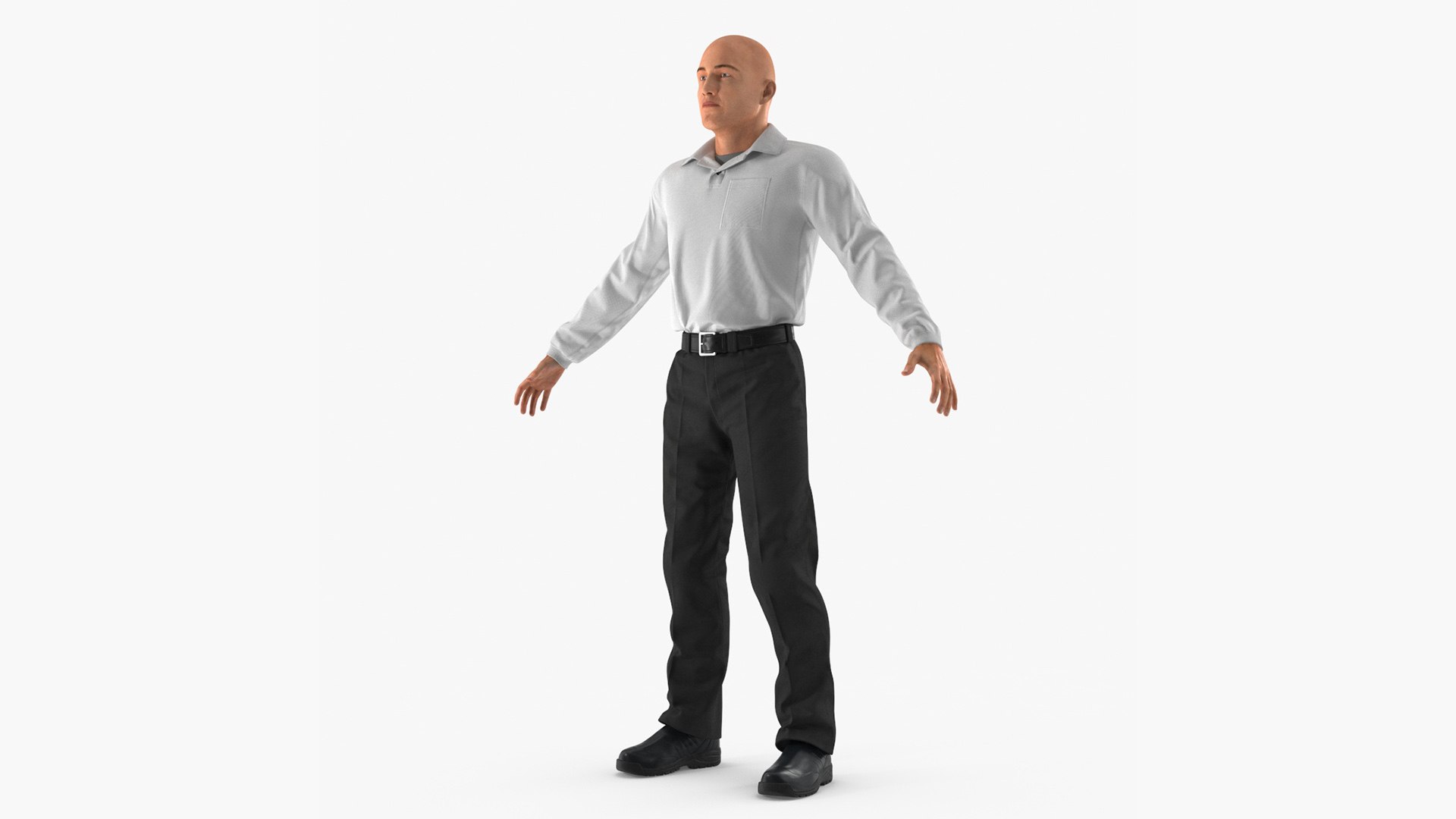 Man Wearing Casual Clothes Standing Pose 3D model preview