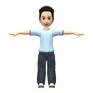 Male spiky hair 3D model