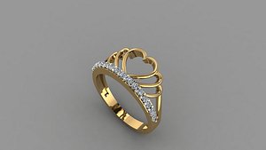 3D San Heart Ring model