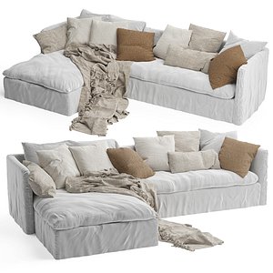 3D Tarifa Linen Chaise Longue Sofa model