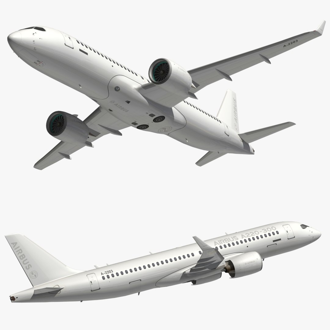 Airbus A220 300 White Livery 3D model - TurboSquid 1778041