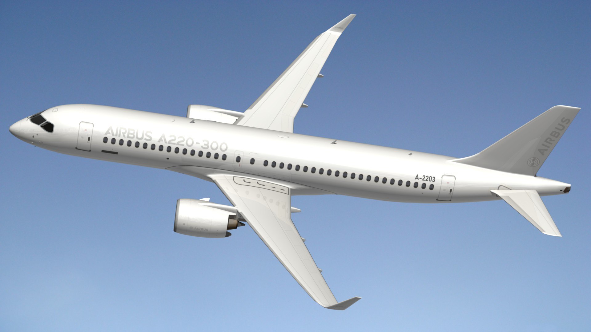 Airbus A220 300 White Livery 3D Model - TurboSquid 1778041