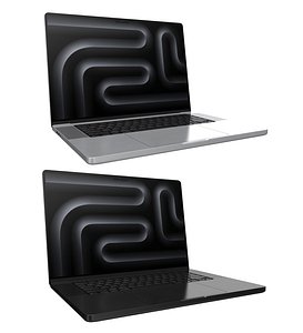 3D Apple Macbook Pro16 inch Black And Silver