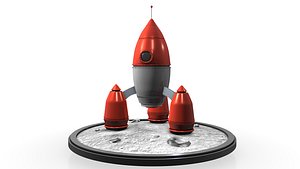 rocket ship 3d c4d