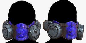 3D Gas mask respirator scifi futuristic model