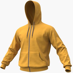3D realistic yellow hoodie 01