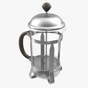 french press coffee pot 3d model