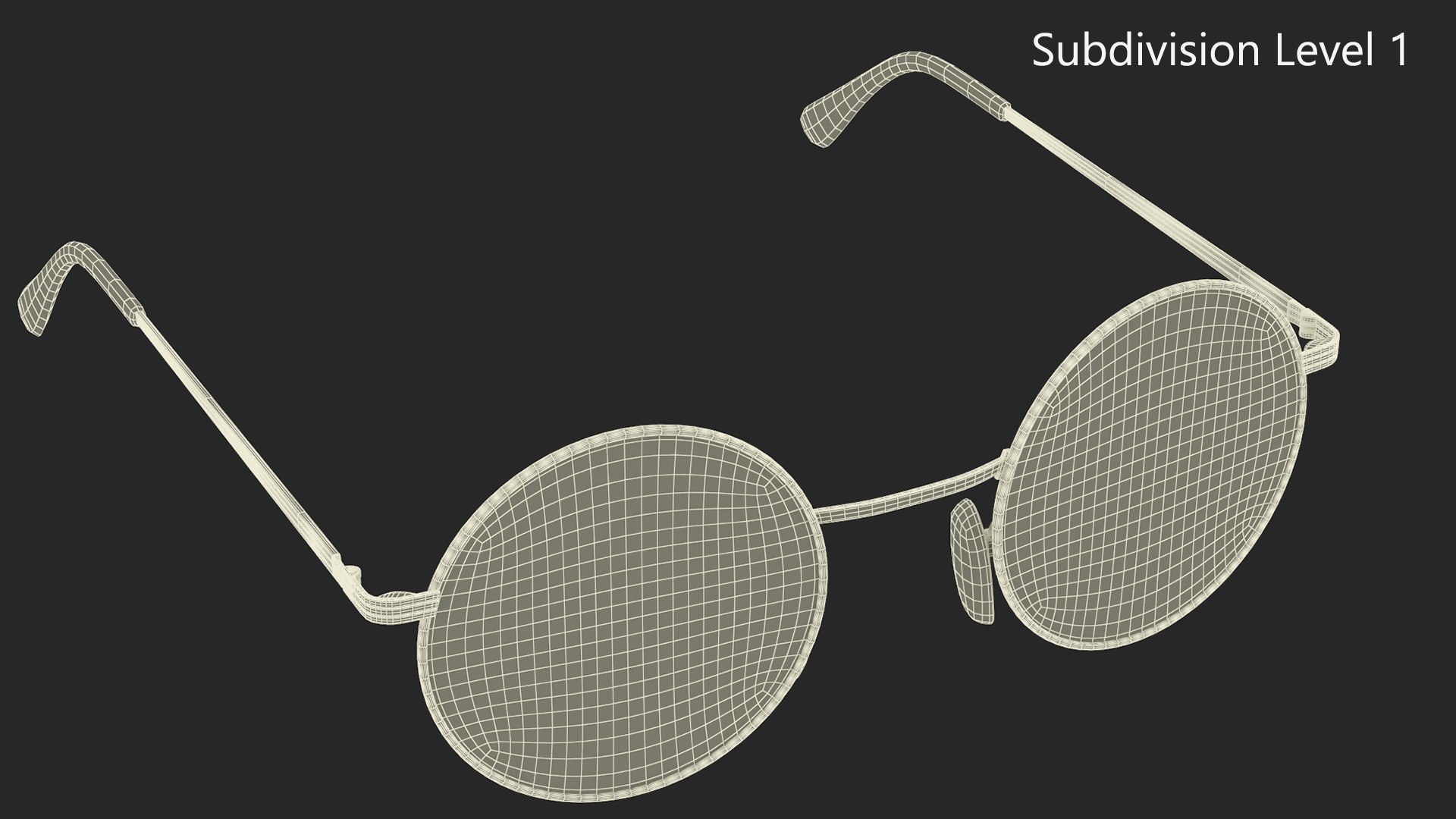 3D Round Circle Golden Frame Red Lens Glasses Model - TurboSquid 2140334