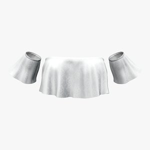 3D Strapless Flare Top with Separate Sleeves