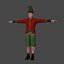 Christmas Elf Man  Low poly Game Ready