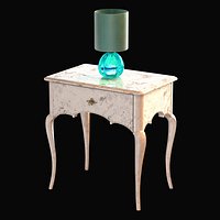 Oficina Inglesa - Justine bedside table and porta romana dumpling lamp emerald