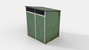 Vintage Korean Outdoor Metal Shed 3D model