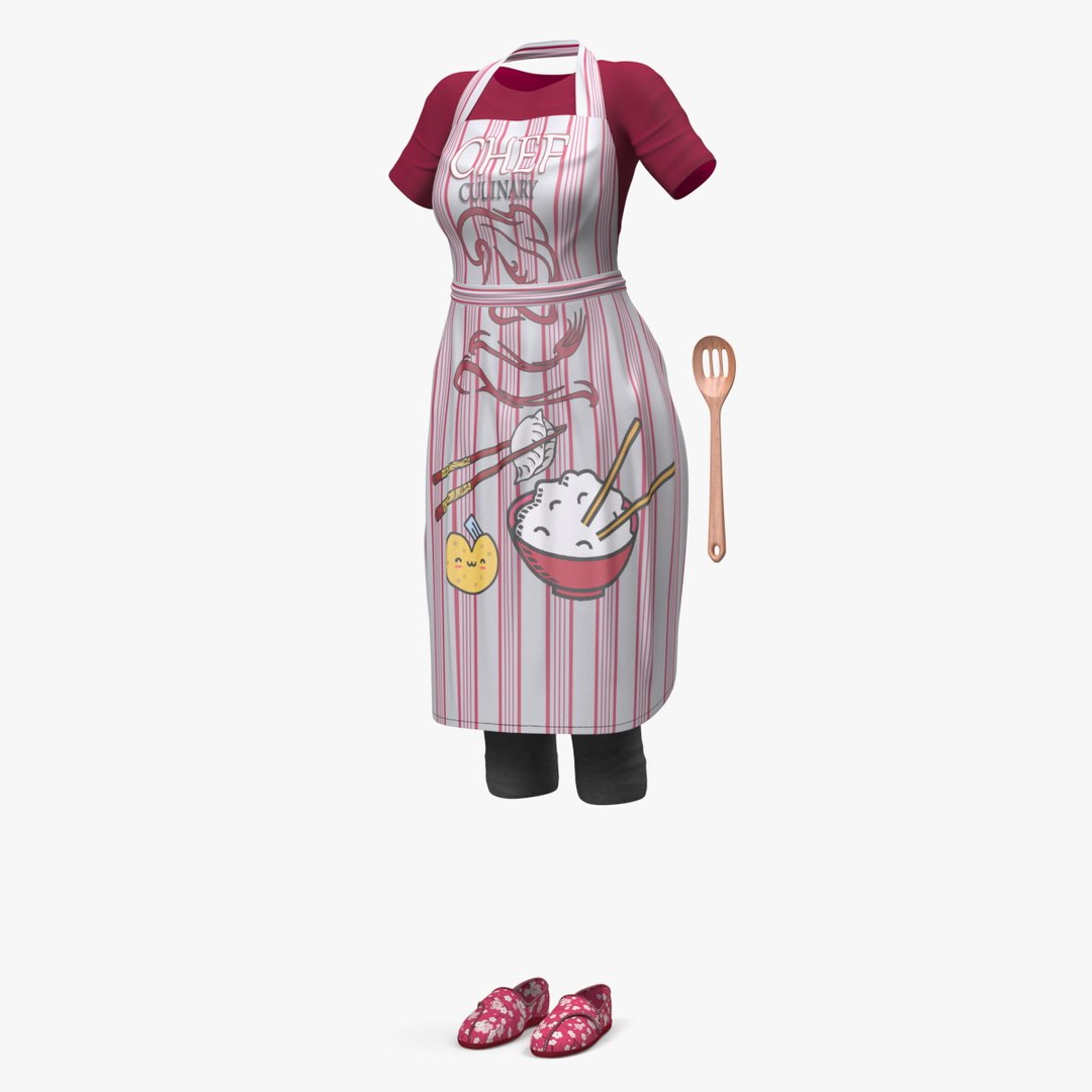 Clothes Set Kitchen Style 3D model preview
