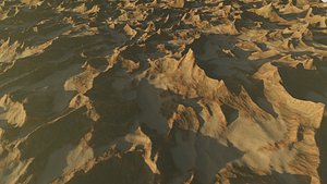 Alien Desert Terrain - 2 LODs  8K  4K Textures 3D model