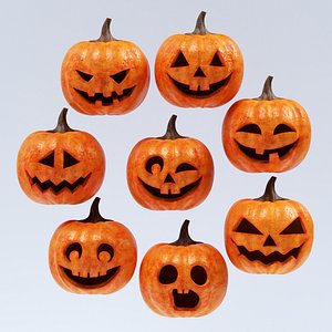 3D halloween pumpkin faces