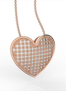 pendant diamonds heart obj