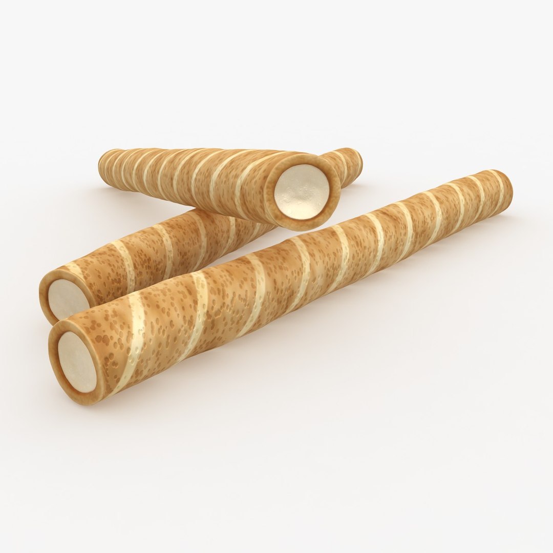 realistic wafer rolls vanilla 3d max