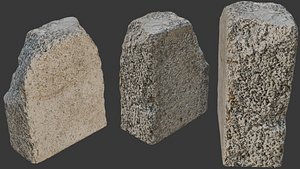 3D Rough Cut Stone Block