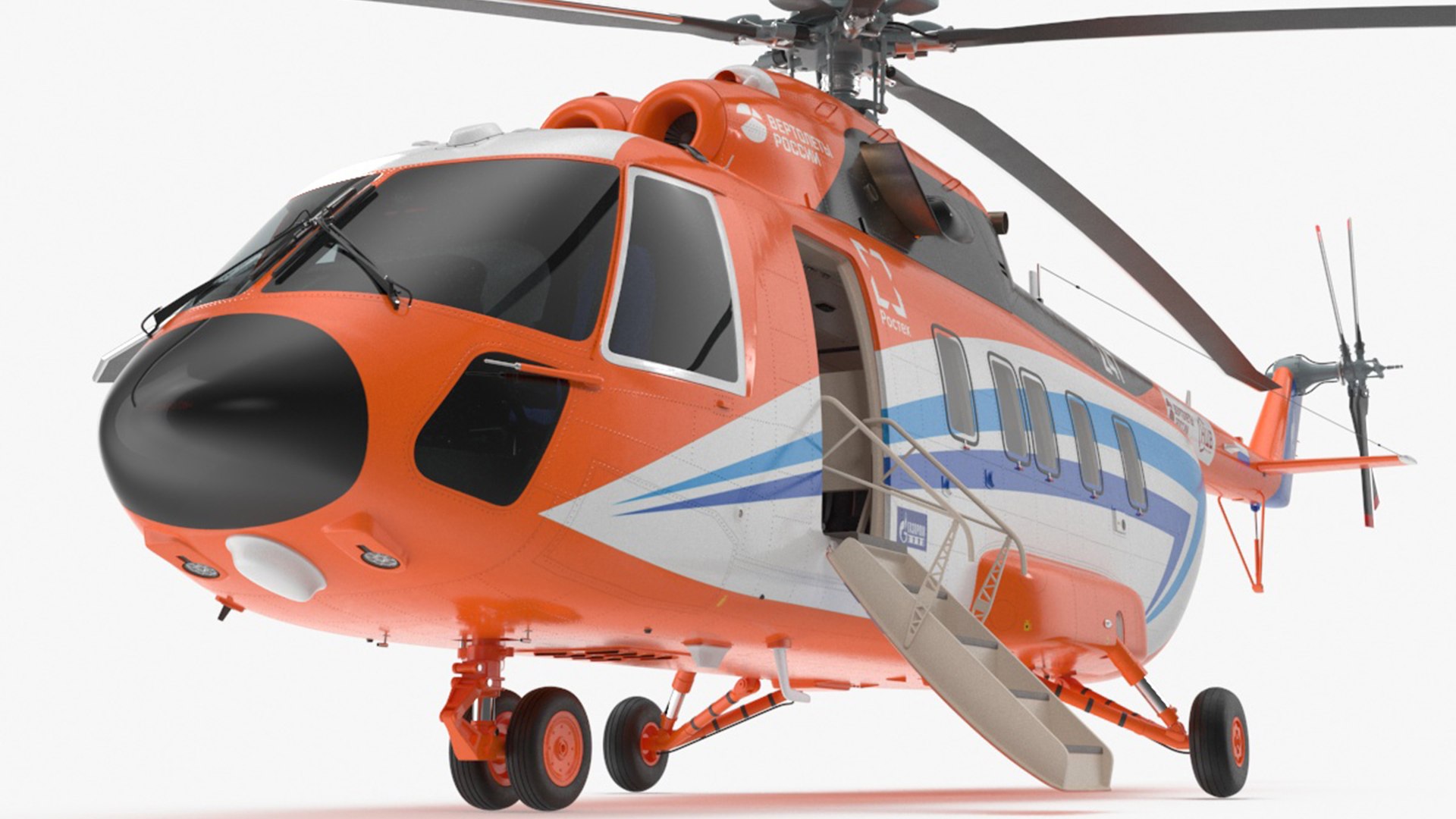 Russian Helicopter Gazprom MI-171 A3 Rigged 3D model preview