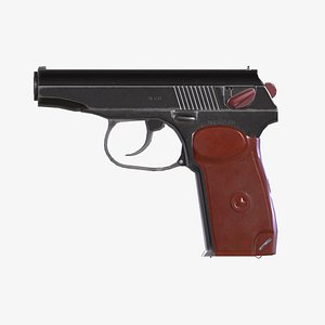 PM Makarov pistol PBR low-poly game ready