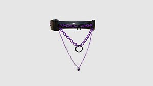 Choker Collar C03 Black Purple - Character Design Punk Gothic