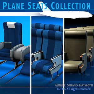 plane seats train 3d model