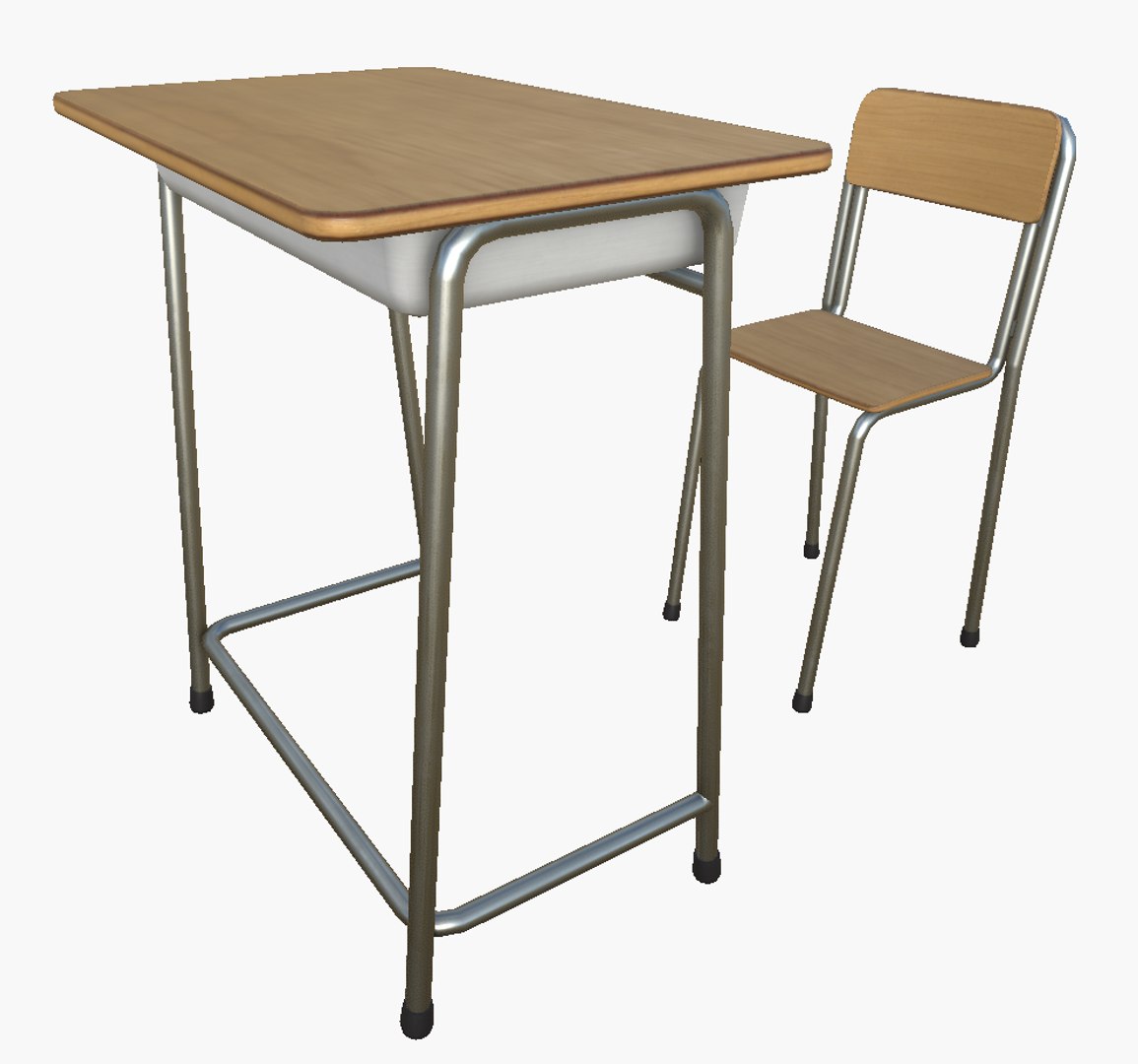 3D Model School Desk Chair Pbr - TurboSquid 1408280