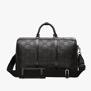 Gucci GG embossed duffle bag black 3D model