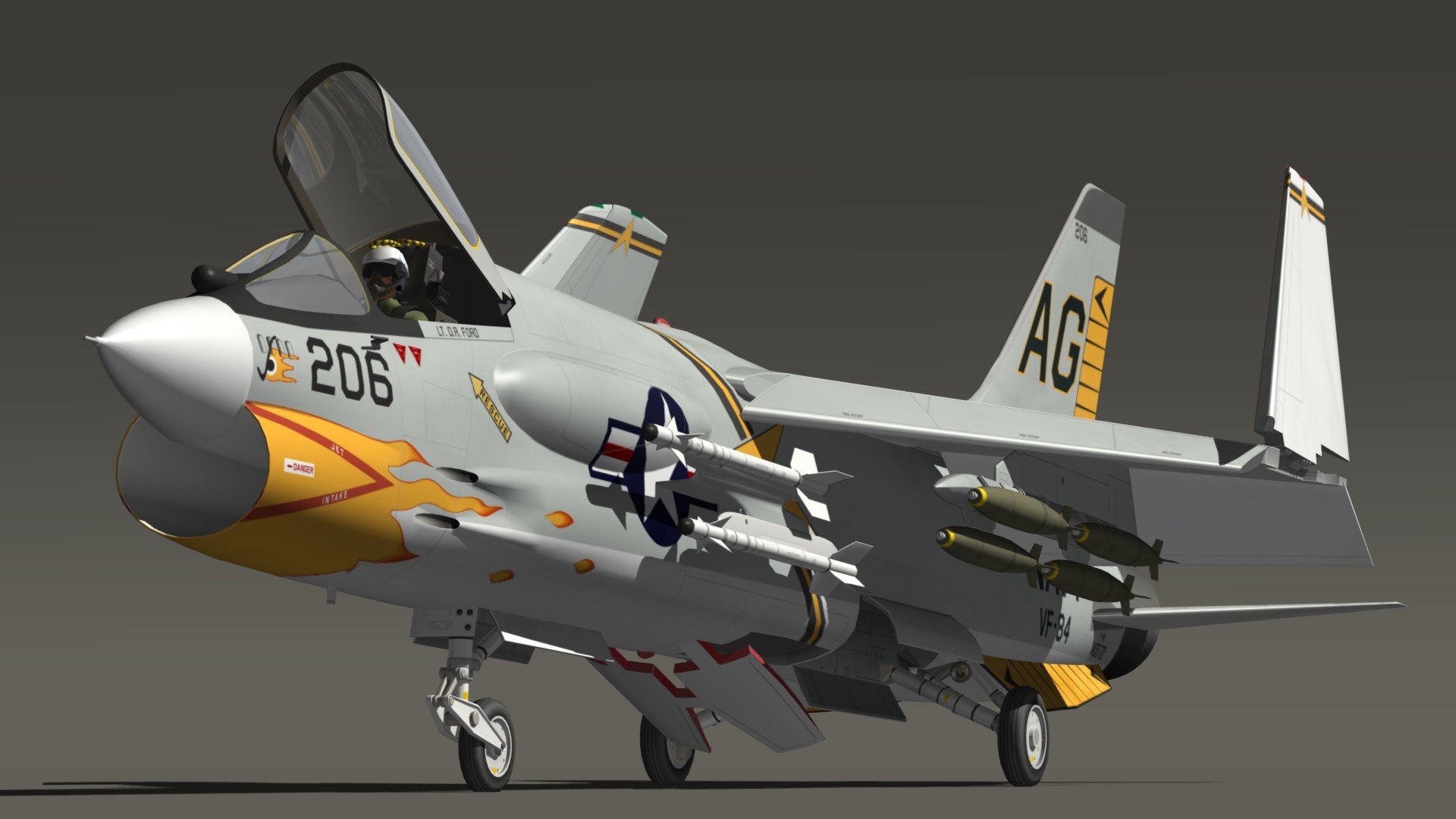 Vought F8 Crusader VF84 3D - TurboSquid 1742730