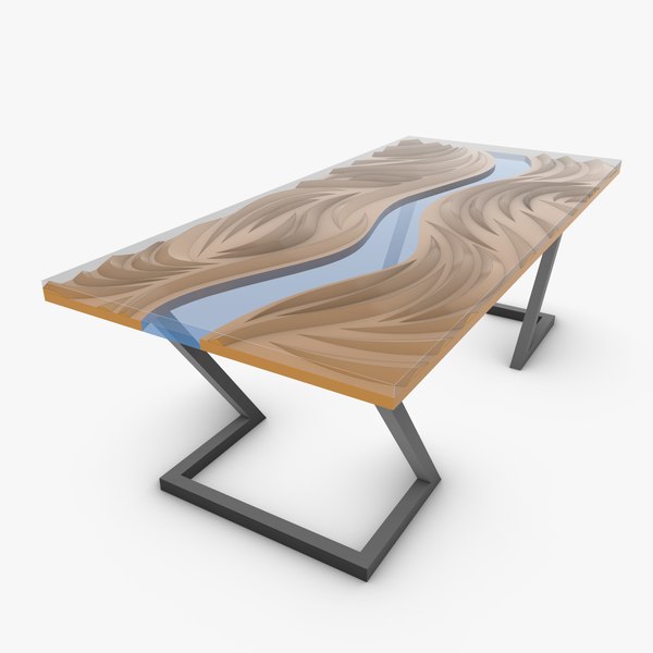 3D Modern 3D Waves Table