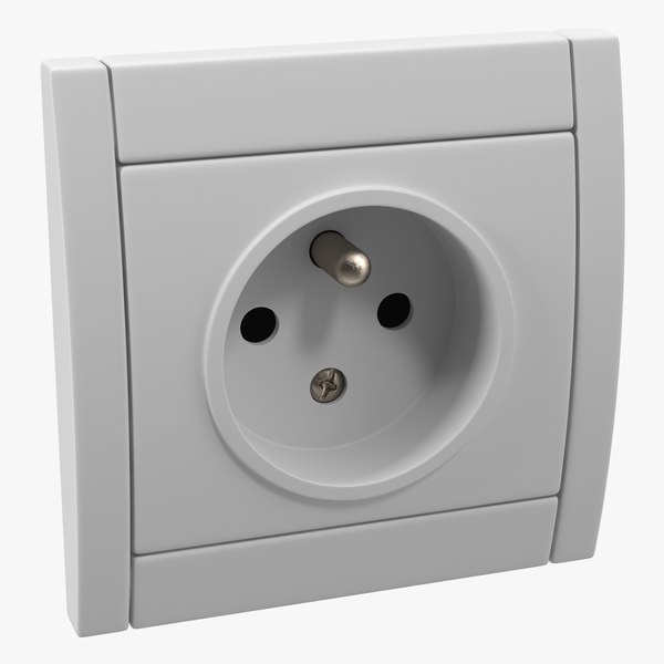 3d model of european electrical outlet generic