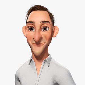 Quirky and Cheerful Rigged Toon 3D Smiling Man
