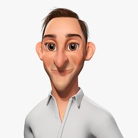 Quirky and Cheerful Rigged Toon 3D Smiling Man
