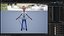 Hombre sonriente en 3D, peculiar y alegre, con dibujos animados manipulados