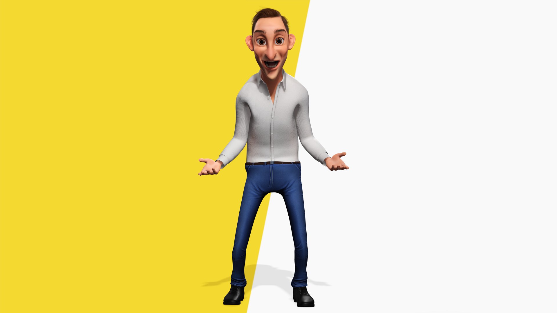 Quirky and Cheerful Rigged Toon 3D Smiling Man 3D model https://p.turbosquid.com/ts-thumb/4R/EraHXn/7Z/5/png/1743203295/1920x1080/fit_q87/c1f38b4def366acf255a2c64af5df48a1e9cde44/5.jpg