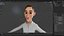 Hombre sonriente en 3D, peculiar y alegre, con dibujos animados manipulados