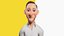 Hombre sonriente en 3D, peculiar y alegre, con dibujos animados manipulados